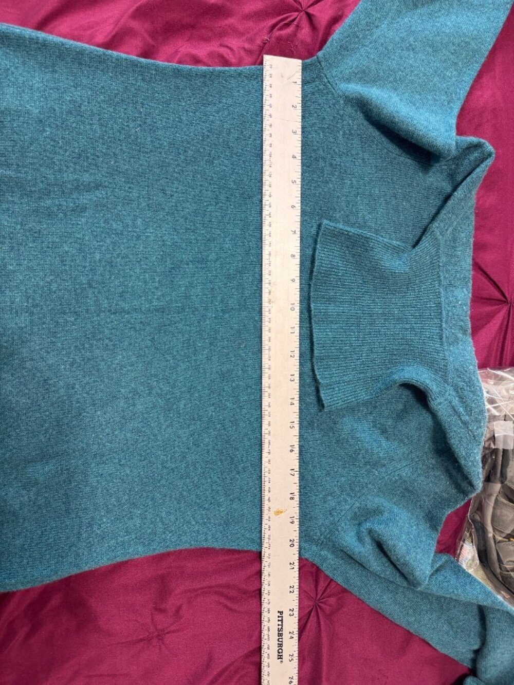 Charter Club Luxury sweater Turtleneck Women's Size Large Blue 100% cashmere - Picture 10 of 13